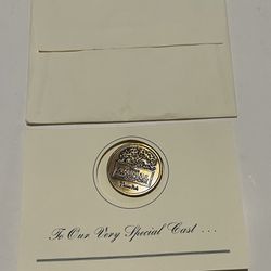 1998 Disney Metal Medallion Cast Coin & card  Animal Kingdom Grand Opening Mint