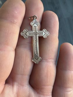 Antique Russian Empire orthodox gold 56 cross, 1.1g