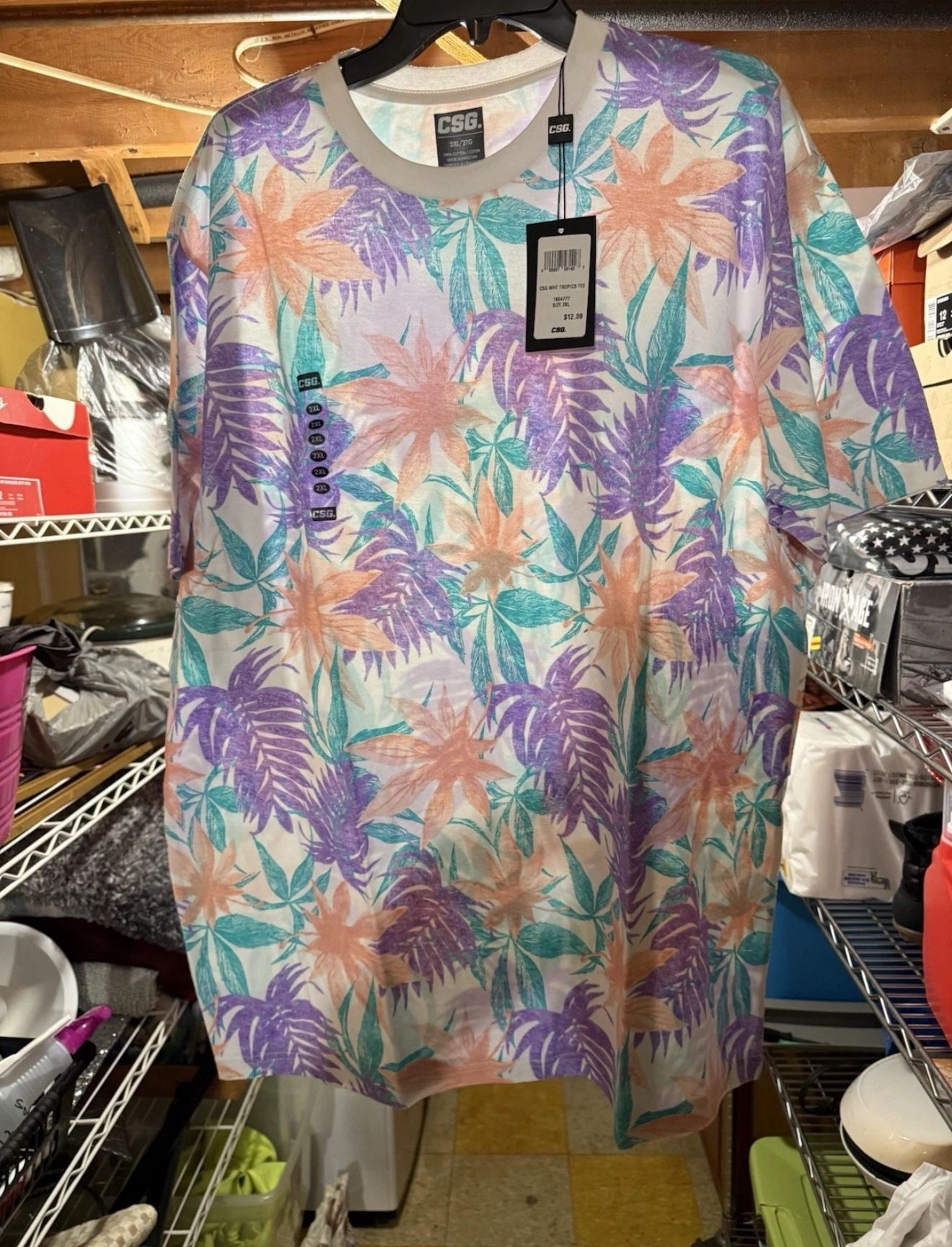 Men’s Summer Tshirt Short Sleeve 2XL White