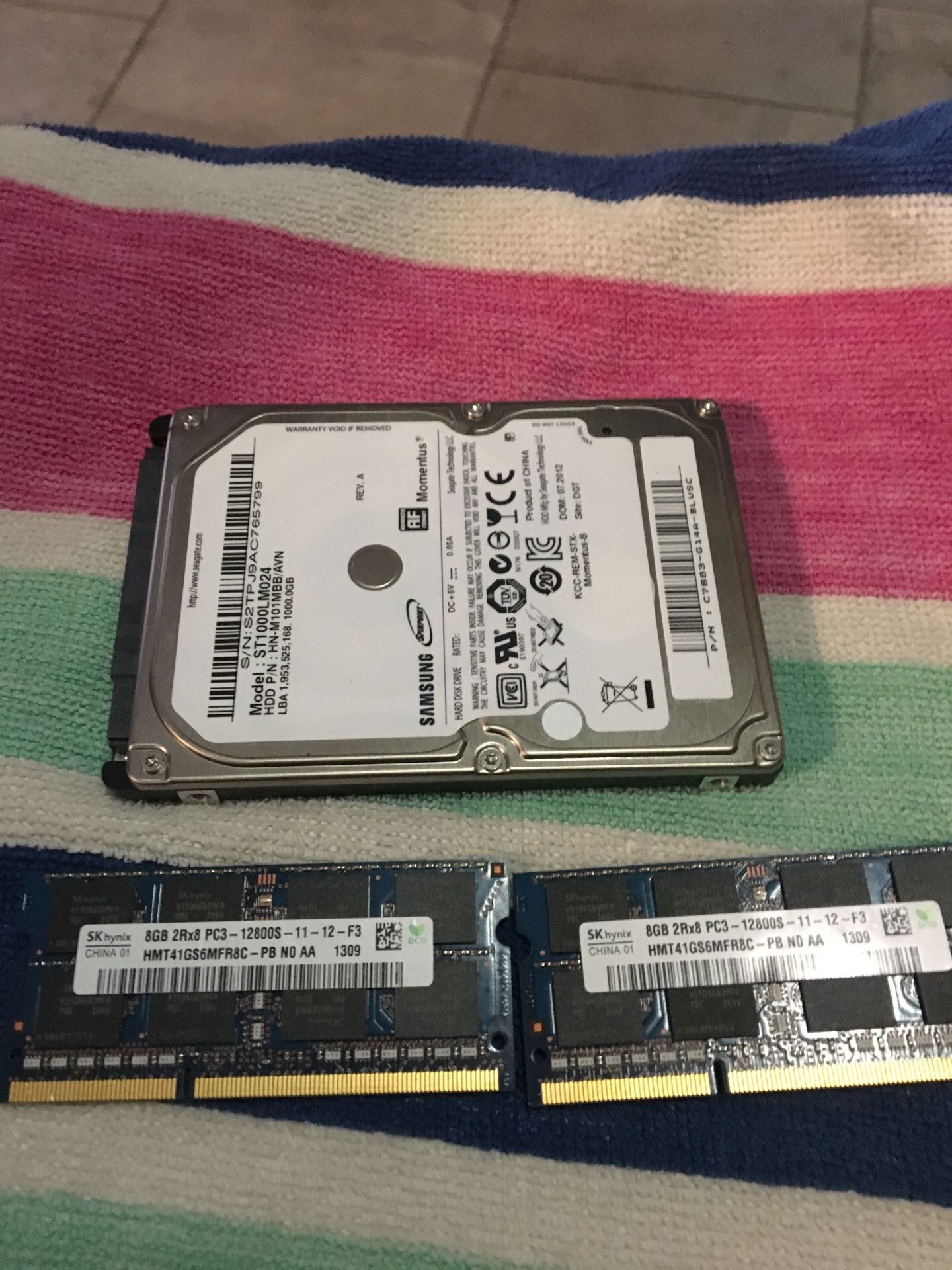 16 GB memory ram and 1TB hardrive for MacBook Pro or windows