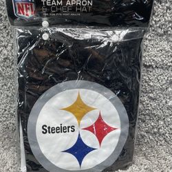 NFL Steelers Matching Chef Apron And Hat Grill Set One Size Adults Brand New