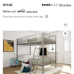 Twin Over Twin Bunk Bed 