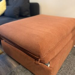 IKEA Vallentuna Sleeper Ottoman – HILLARED Dark Orange