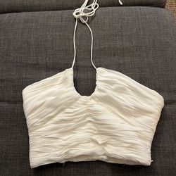 White Zara Crop Top, New With Tags, Never Worn