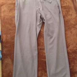 Free Fly Pants Mens 40x32 Gray Chino Straight Performance Flat Front (40x29.5)