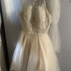 Party Beige Dress