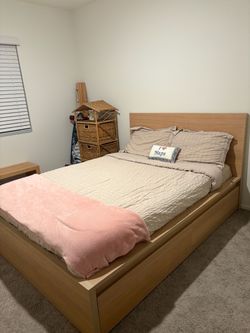 IKEA MALM bed frame in color oak veneer