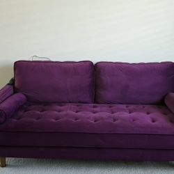 Velvet Square Arm Sofa