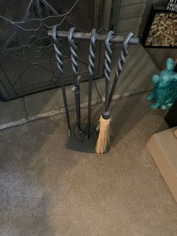 Fire Place  Tool Set Rod Iron 