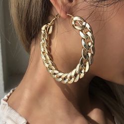 Large Size Gold Earrings 
