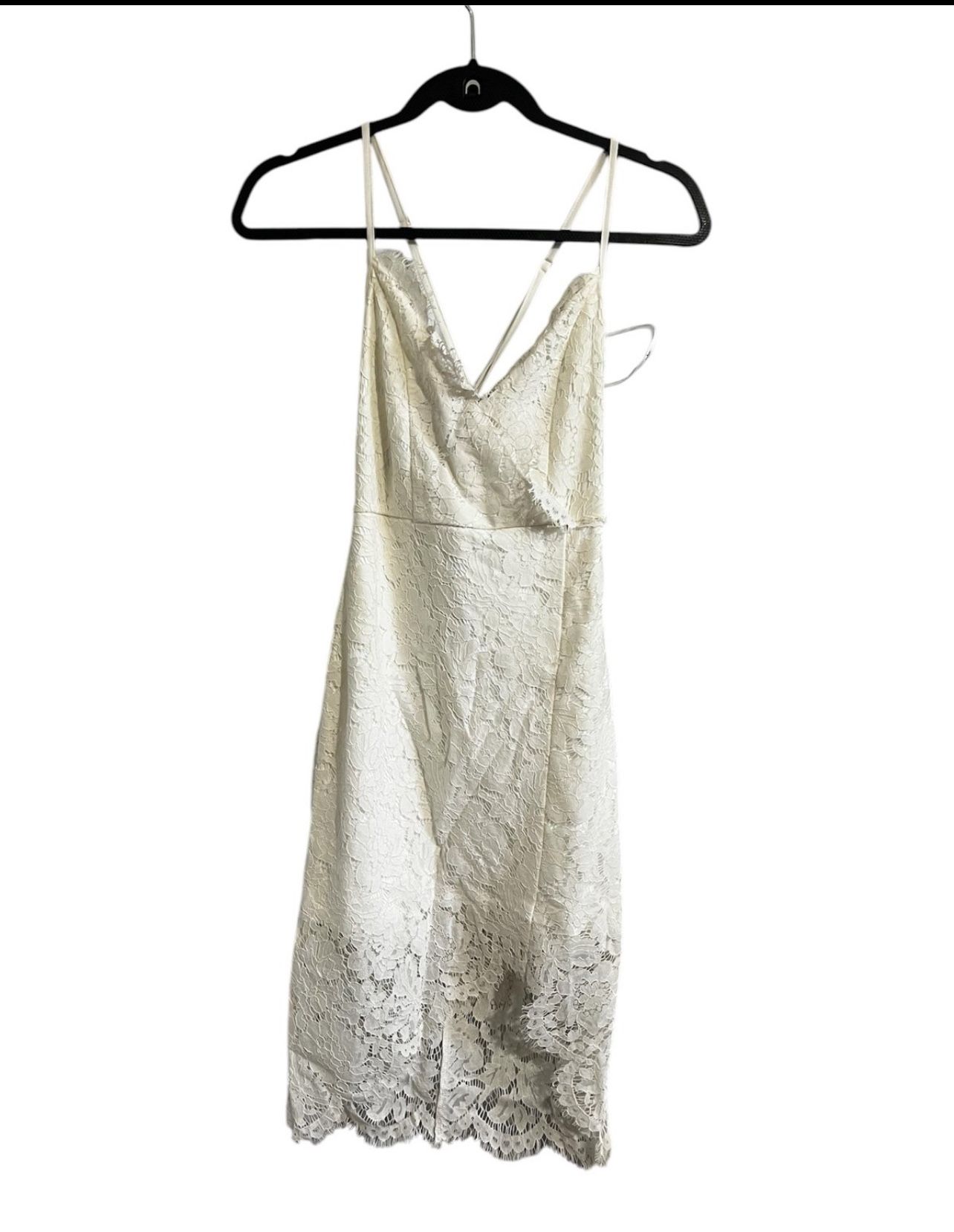 Lulus Flirting with Desire White Lace Bodycon Dress