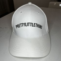 PrettyLittleThing baseball cap white ajustable embroidered hat women