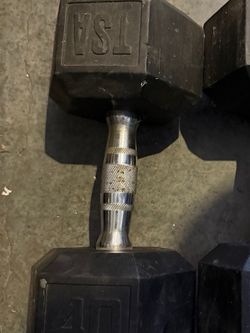 TSA 40 lb Rubber Hex Dumbbell