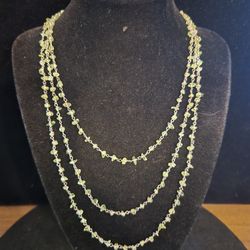 Genuine Triple Strand Peridot Necklace 