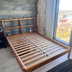 IKEA Full Bed Frame & Futon Mattress With Memory Foam Topper