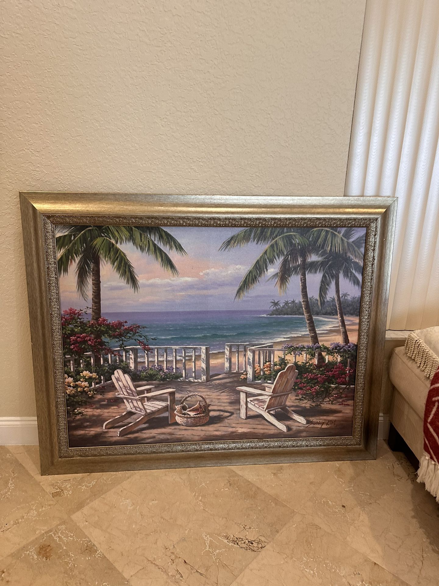 BIG CANVAS BEACH SCENE CUADRO VISTA PLAYA