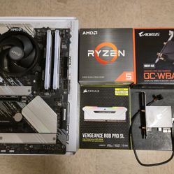 (BUNDLE) ASUS ROG Strix B550-A Gaming Motherboard w/ 16GB RGB Ram, Ryzen 5 5600 CPU + Cooler, Wi-Fi Card