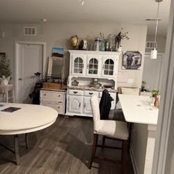 Oval Solid Wood Folding Dining Table