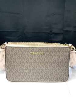 Michael Kors Brown and Pink Travel Small Crossbody Women's Bag