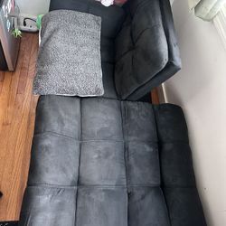 black suede futon