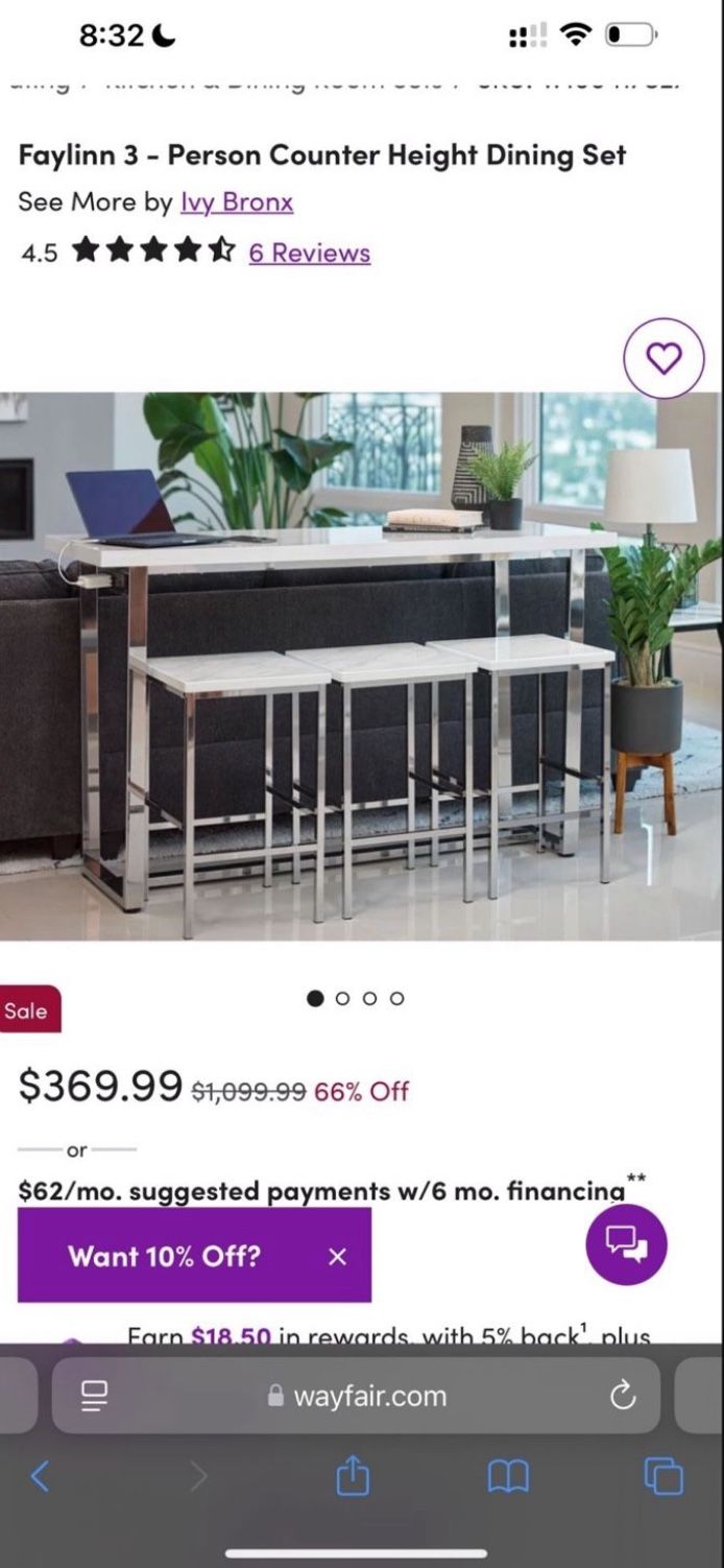 Entry Way Table With Stools