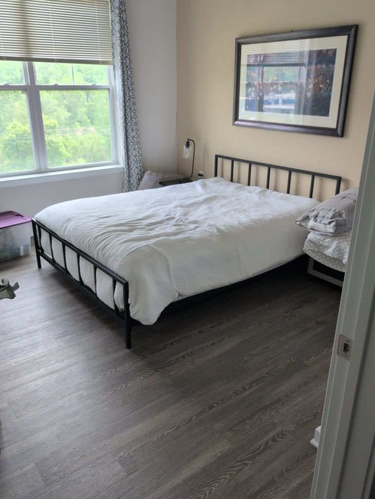 Queen Bed Frame and Mattress