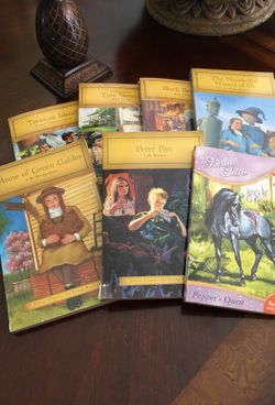 Lot of Children's books like magic treehouse, Black beauty, the wonderful Wizard of Oz, Peter Pan, Annagreen Gables
