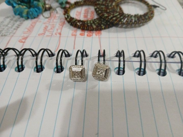 Sterling Silver 925 Kay Jewelers Earrings With Diamond Chips