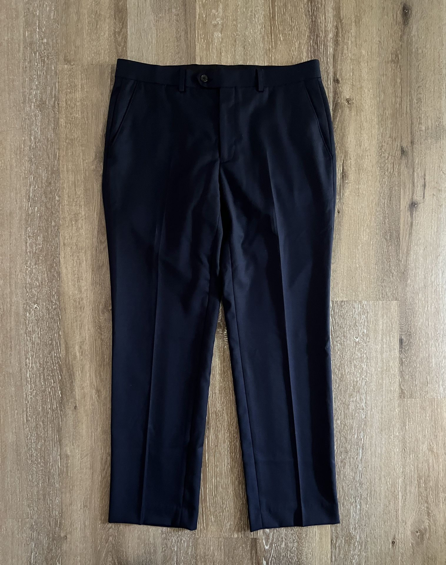 Lauren Ralph Lauren Black Label Dress Pants Mens 34x30 Navy Flat Front