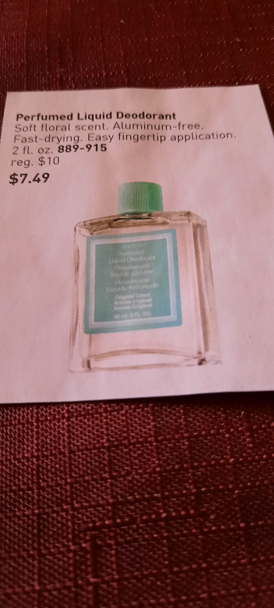 New Avon Perfumed Liquid Deodorant $7.50 Each Cash And Pick-up Only Bilingual Hablo Español