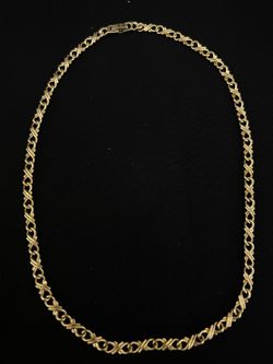 18” inches Yellow Gold Necklace Infinity / XO Design Chain