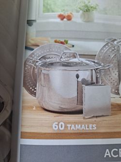 OLLA TAMALERA DE 20 QT CLÁSICA DE ACERO INOXIDABLE CON PARRILLA Y DIVISOR PRINCESS HOUSE 🌷 🫒