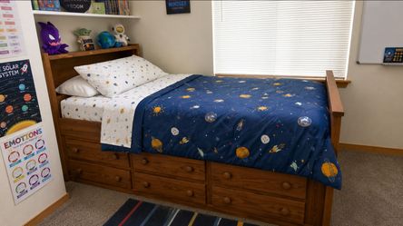 Twin Storage Bed with 6 Built-In Drawers