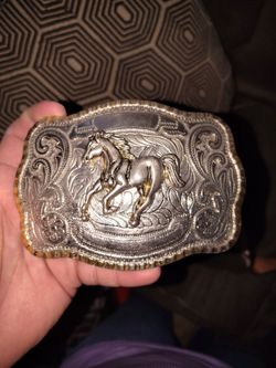 Western Horse  and Bull Belt Buckle