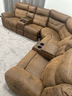 Brown Reclining Sofa