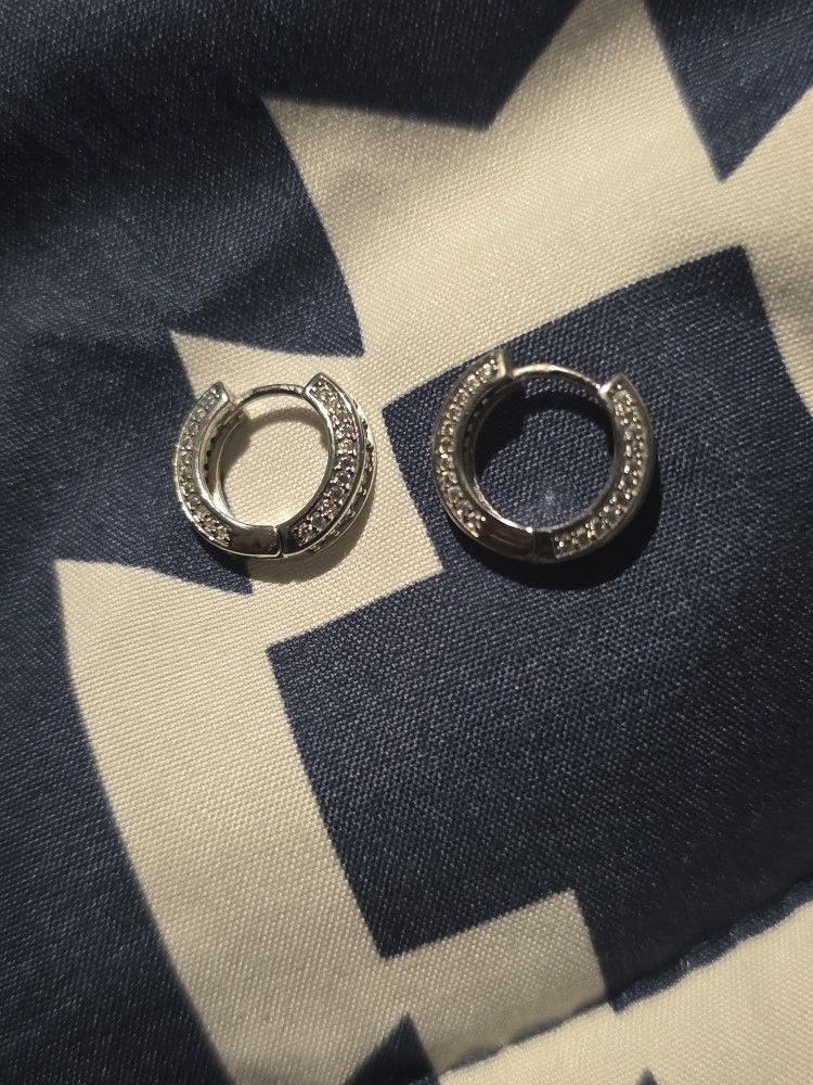 Stainless Steel Dimond Hoop Earings