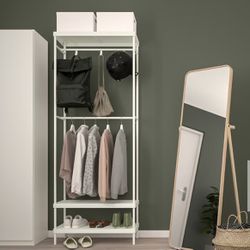 IKEA White Coat rack with shoe storage unit