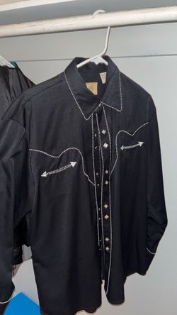 Black Western Shirt with Silver Studs