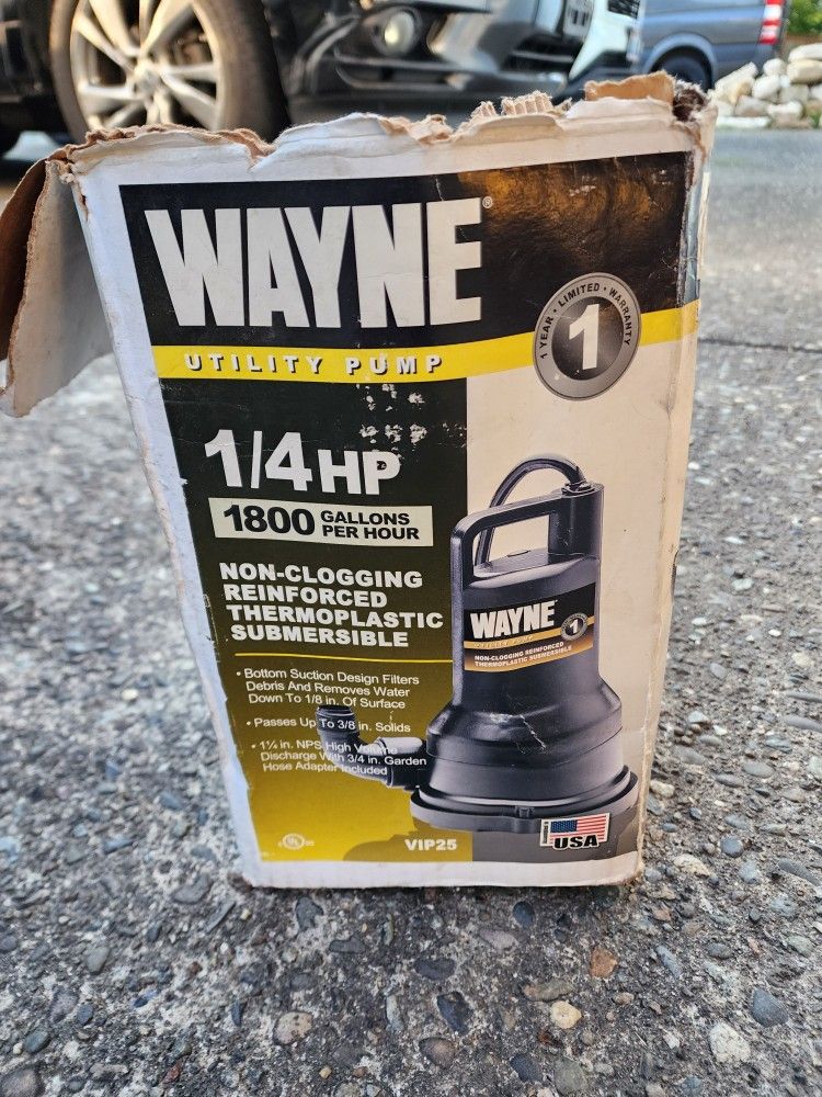 Wayne VIP25 - 30 GPM (1 1/4") Submersible Non-Clogging Vortex Utility Pump