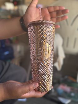 Starbucks Rose Gold Studded Tumbler with Straw