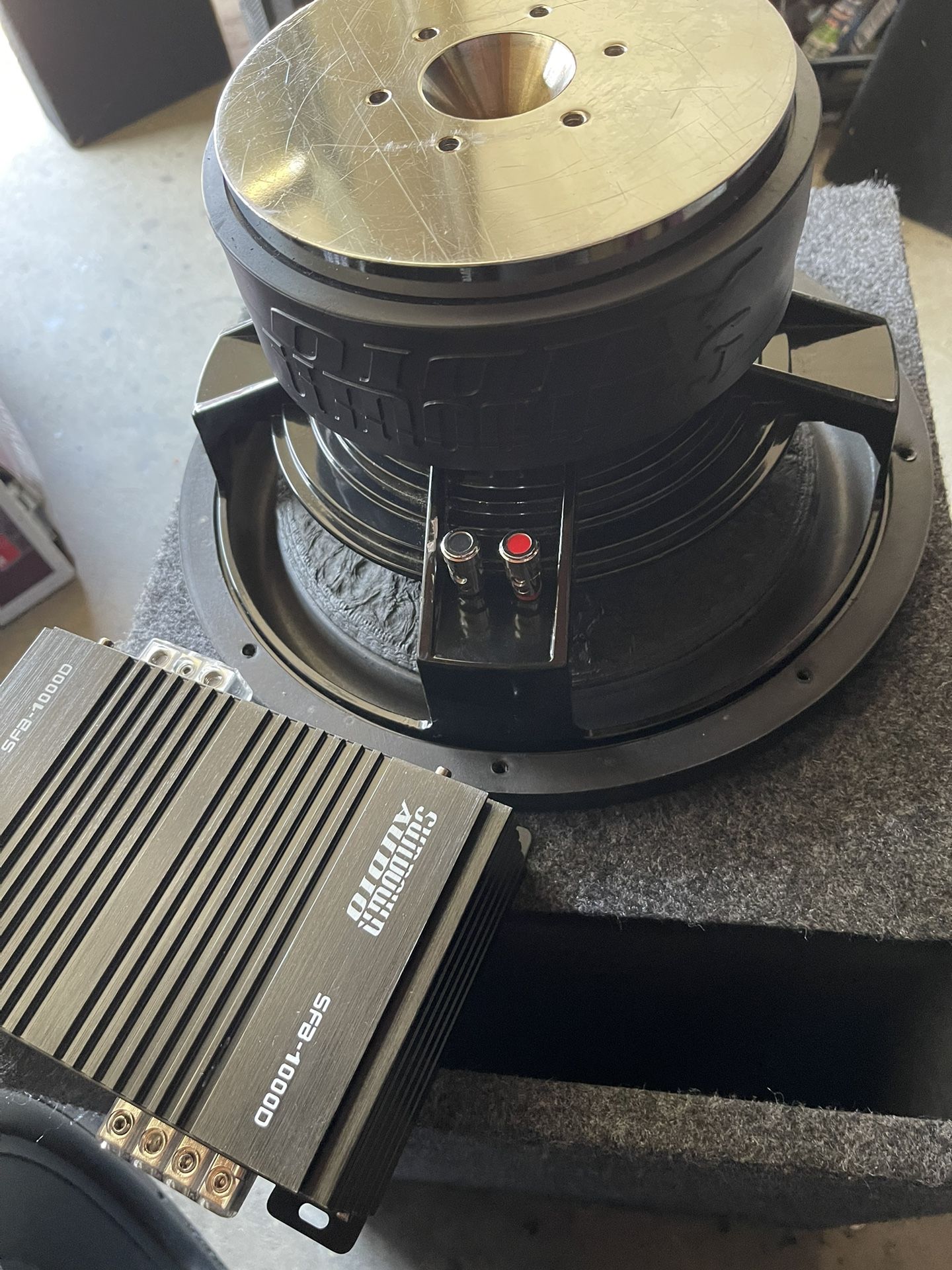 12” Sundown Audio Subwoofer & Sundown Audio SFB 1000D Amp for Sale in