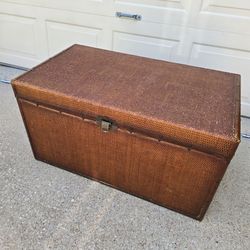 19h 36w 20d Wicker Wood Storage Chest Storage Trunk