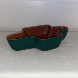 Terra Cotta Terracotta & Green Ceramic Cactus Dish Plate Bowl Southwest SW Desert Table Decor 