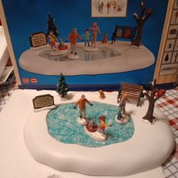 Lemax Animated Family Ice Skating Day