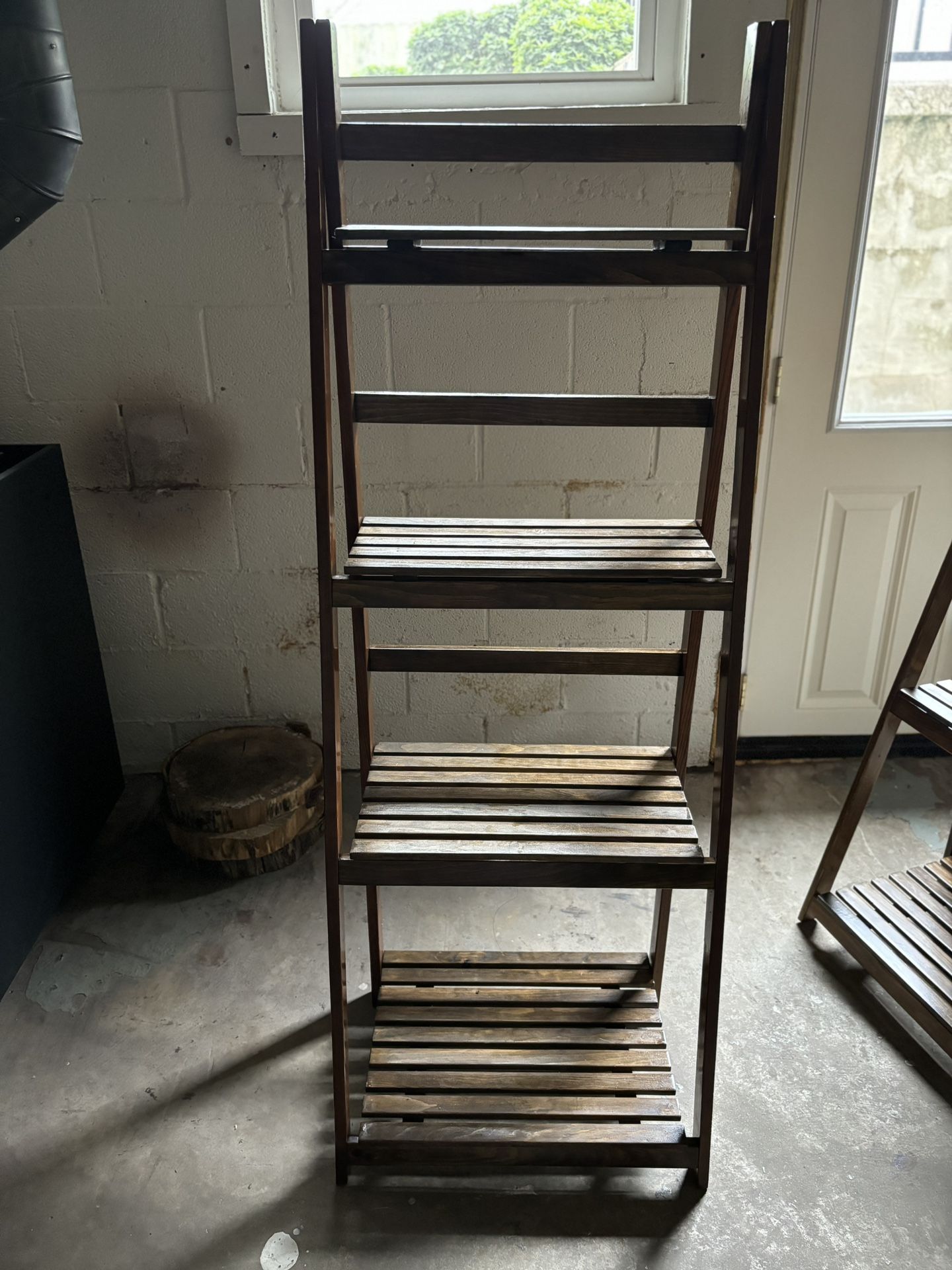 Wooden 4 Tier Ladder Shelf