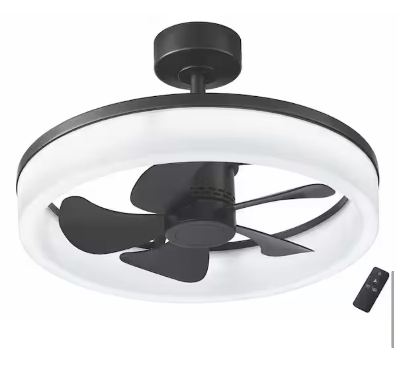 Home Decorators Collection Dialstone 23 in. Indoor/Outdoor Matte Black Fandelier Ceiling Fan with Adjustable White LED with Remote Included