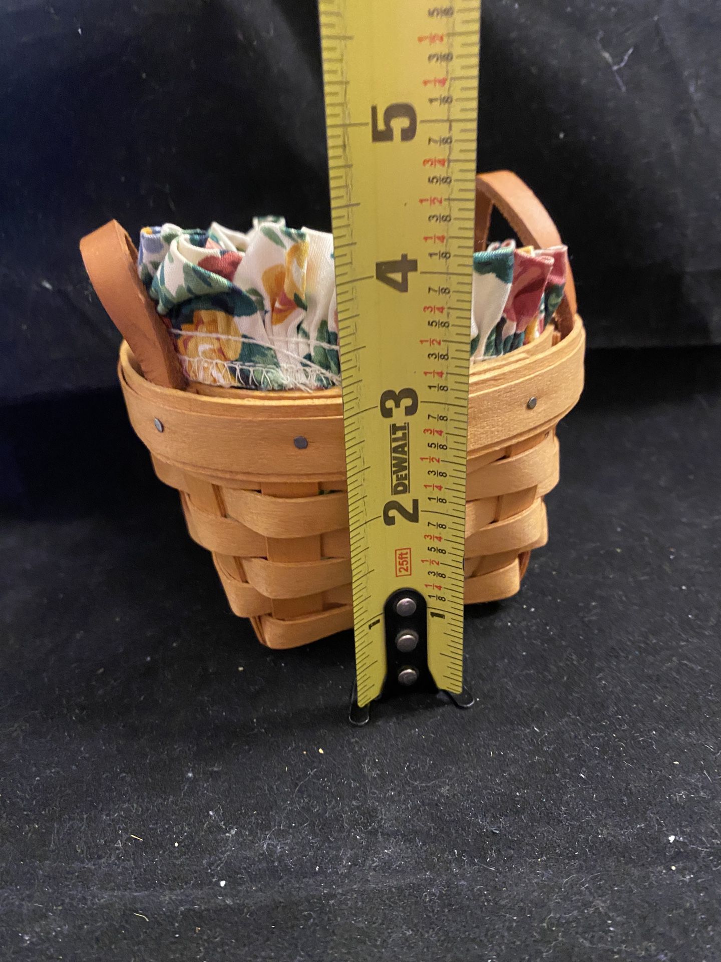 Longaberger Basket With Fabric & Plastic Liner