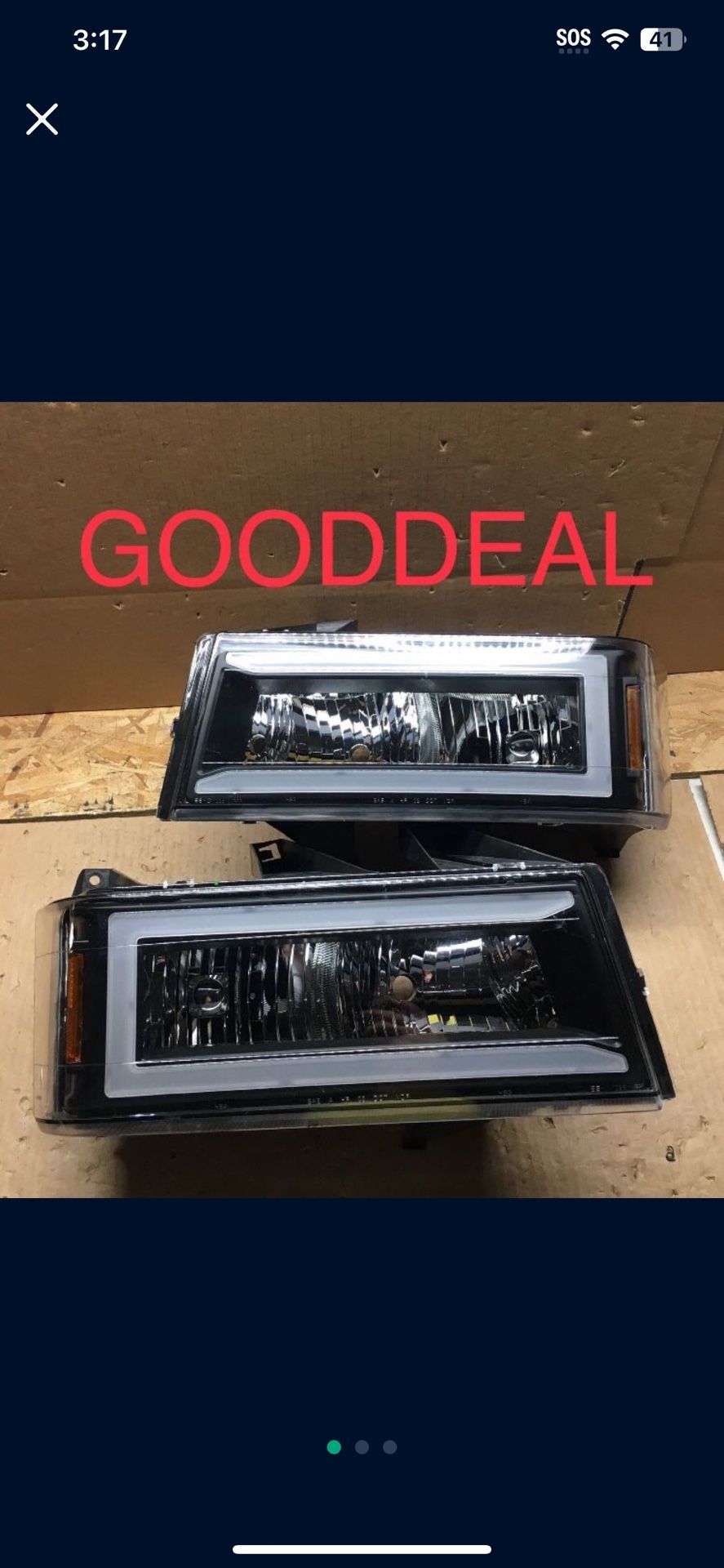 *WATERMARK* #OH144 2004-2012 Chevrolet Colorado Chevy Black LED Bar DRL Halogen Headlight Head Lights Pair Set