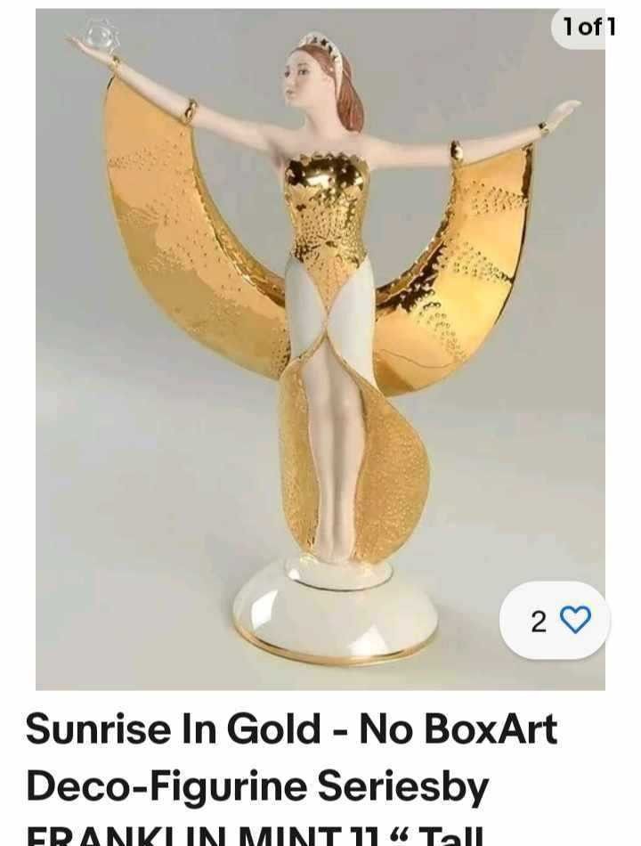 Franklin Mint Sunrise In Gold Art Deco 11" Figurine