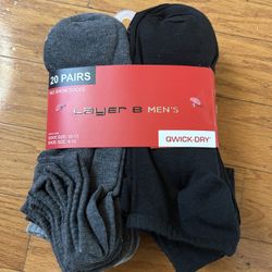 NWT Layer 8 men’s no show socks 20 pairs 